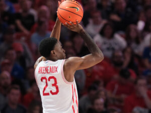 The Houston Cougars mens basketball team defeated the Brigham Young University Cougars 86-55 in a Big XII contest at the Fertitta Center