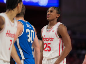 The Houston Cougars mens basketball team defeated the Brigham Young University Cougars 86-55 in a Big XII contest at the Fertitta Center