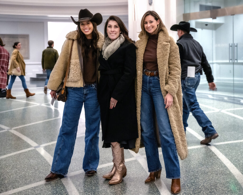 Olivia Boyd, Amberly Sisneros, and Alexie Estrada from Hotel Drover spent their Monday evening at Dickies Arena.  (Photo by Walt Burns)