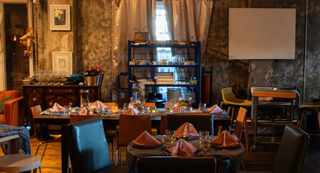 The dining room at Sound and Color: Water is for Everyone  (Photo by William Issac)