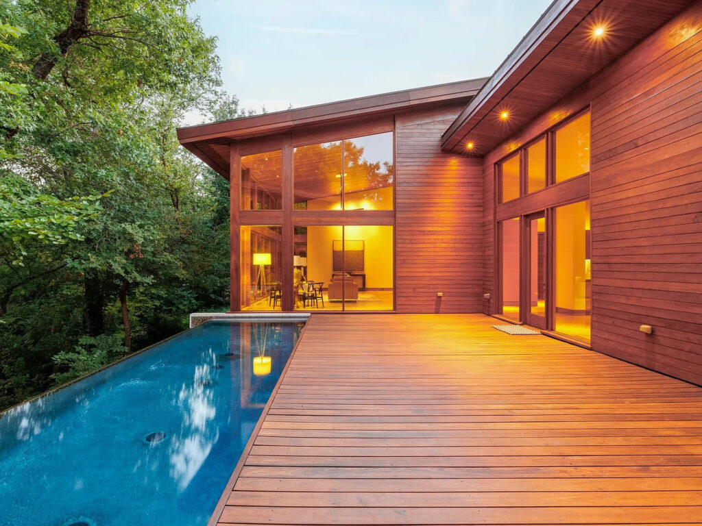 Situated on two acres, the house includes a lap pool. (Photo courtesy of Allie Beth Allman & Associates)