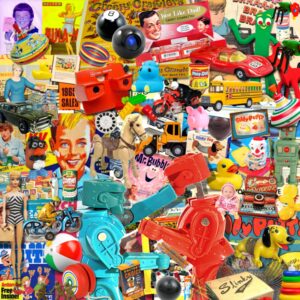 Artist TB Murphy’s “Toys! Toys! Toys!” is part of the pop art fun at Ardest Gallery.