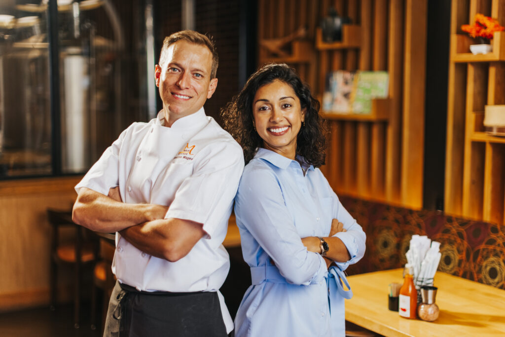 Co-owning a restaurant chain requires "give and take" when it comes to making important business-related decisions, explain Malai Kitchen's husband and wife owners. (Photo by Kathy Tran)