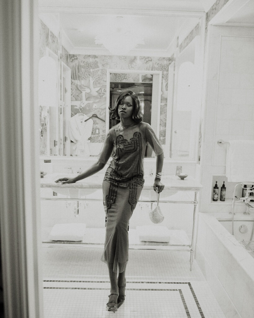 Fendi black beaded dress $18,500, at Fendi Highland Park Village. (Photo by Khristio)