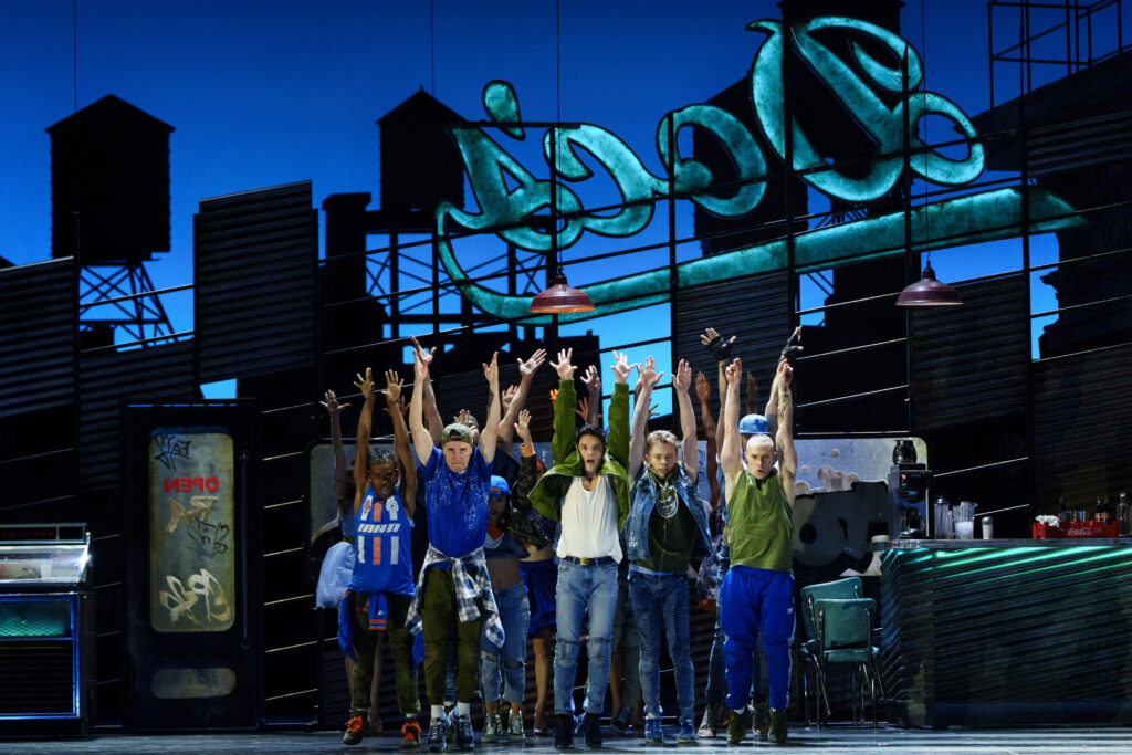 The cast of West Side Story dancing at the final dress rehearsal presented by the Houston Grand Opera. (Photo by Michael Bishop)