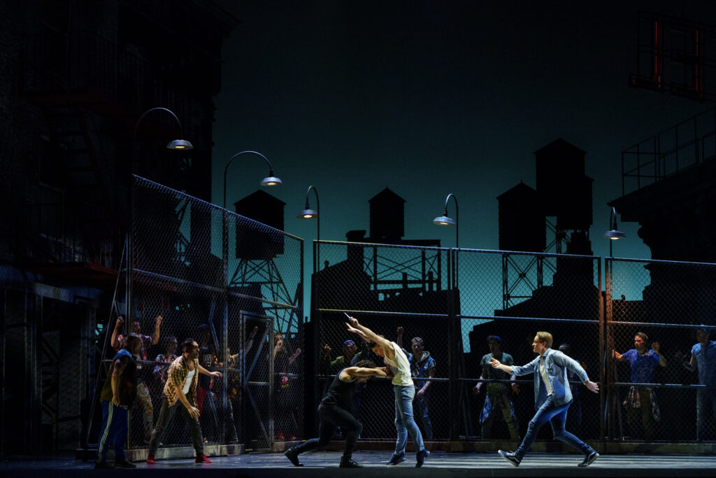 Cast members of West Side Story dancing at the final dress rehearsal presented by the Houston Grand Opera. (Photo by Michael Bishop) 