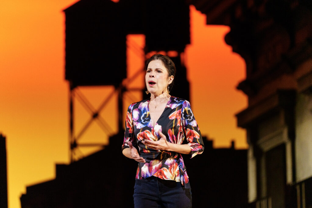 Ana María Martínez as the Bridal Shop Owner at the final dress rehearsal of West Side Story presented by the Houston Grand Opera. (Photo by Michael Bishop)