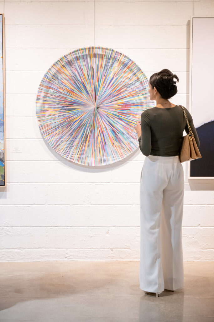 Laser-cut acrylic on canvas by Elisabeth Heidinga. (Photo by Bruno, Snap the Picture)