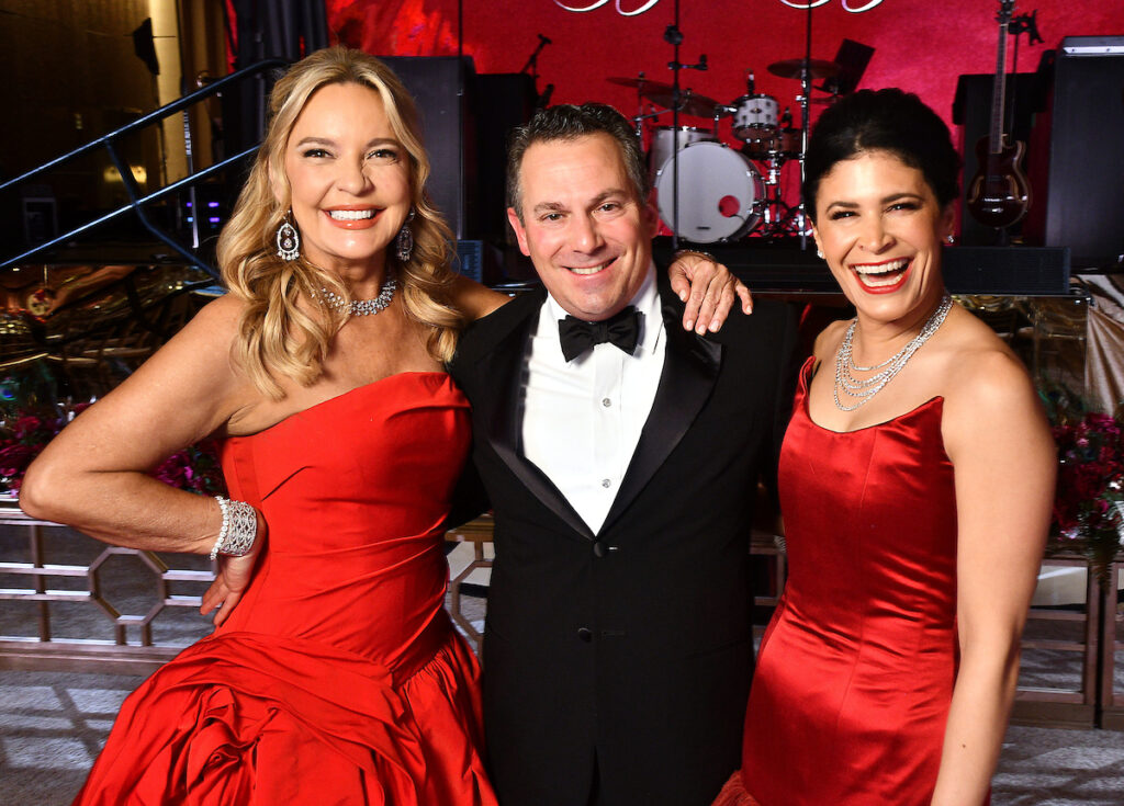 Co-chairs Melissa Juneau, Chris & Kristy Bradshaw at the 2025 Houston Ballet Ball at the Wortham Theater Center. (Photo by Dave Rossman) 