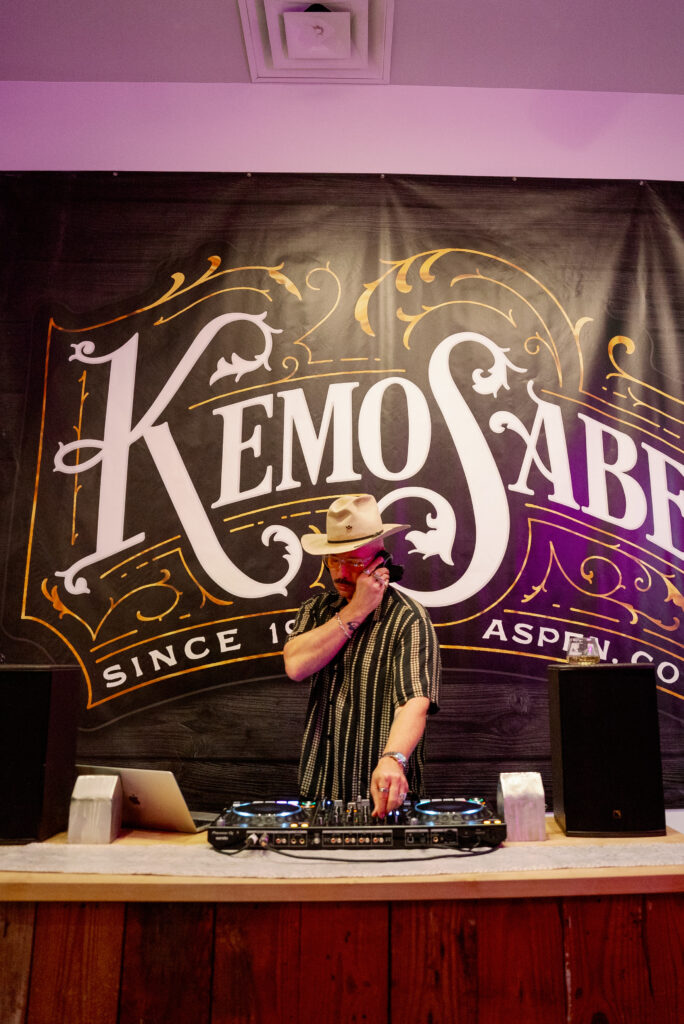 DJ Dave Wrangler spiced up the night with live tunes at the Kemo Sabe pop-up in Rice Village. (Photo by Nan Studios)