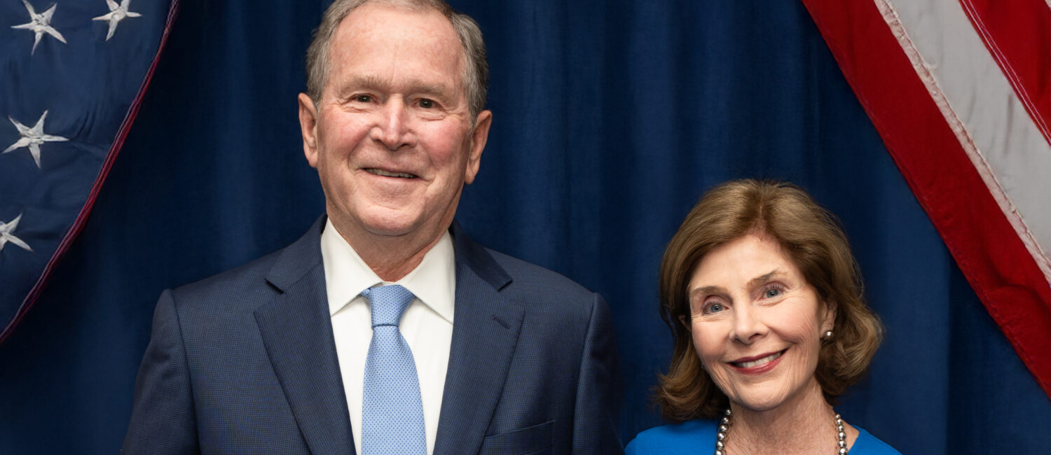 43rd President of the United States, George W. Bush, and First Lady, Laura Bush (Photo by Rachel DeLira – StyleFW Pictures)