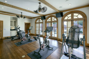 The fully-equipped gym at 4000 Euclid Avenue. (Photo by Briggs Freeman Sotheby's International Realty)