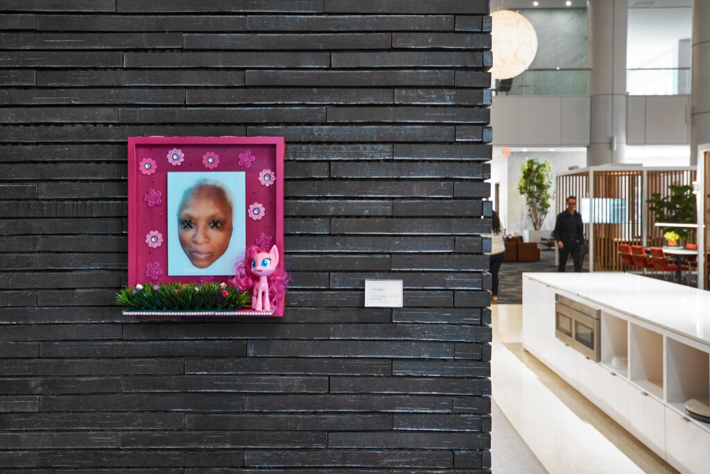 An installation view of "The Architecture of Culture: Works from the Guess Lawson Collection" at Gensler Houston headquarters. Pictured: Vicki Meek's "The Glass Menagerie," 2021-2022. (Courtesy the Guess Lawson Collection)