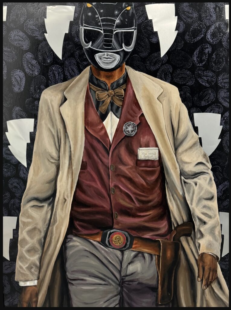 Dominic R. Clay's "Bass Reeves, The Lone Black Ranger," 2018, on view at Gensler Houston headquarters. (Courtesy the Guess Lawson Collection)