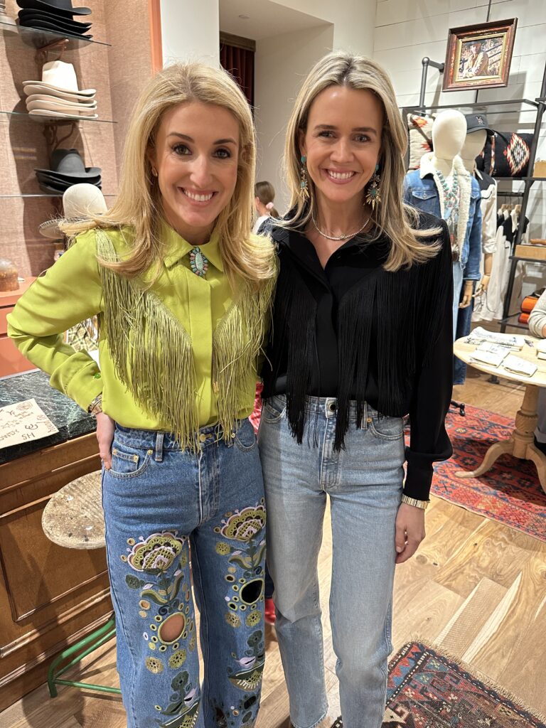 Natalie Steen, Lyndsey Zorich co-hosts of the opening of Yellow Rose by Kendra Scott in Heights Mercantile. 