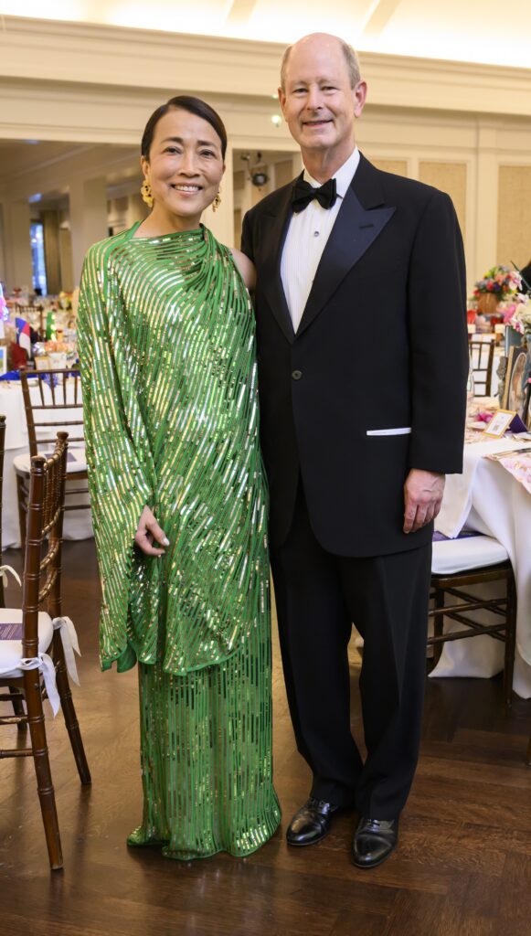 Imprint Board President Chinhui Juhn & Eddie Allen at the 2025 Poets & Writers Ball held at the River Oaks Country Club. (Photo by Michelle Watson) 