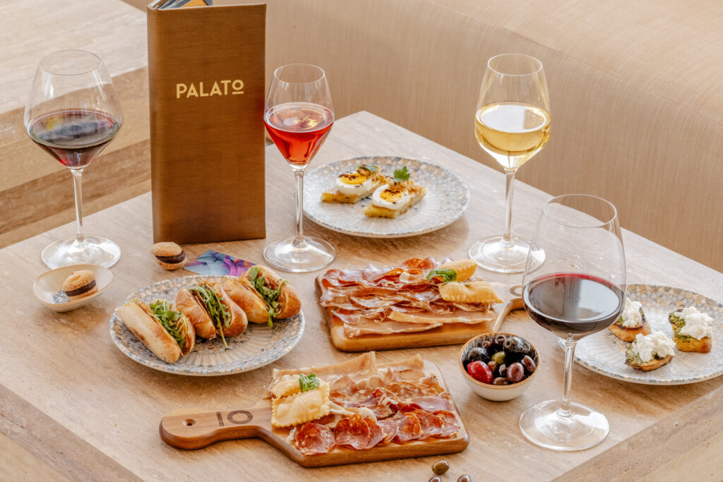 Enjoy your meal or a glass of wine on Palato's outdoor patio.