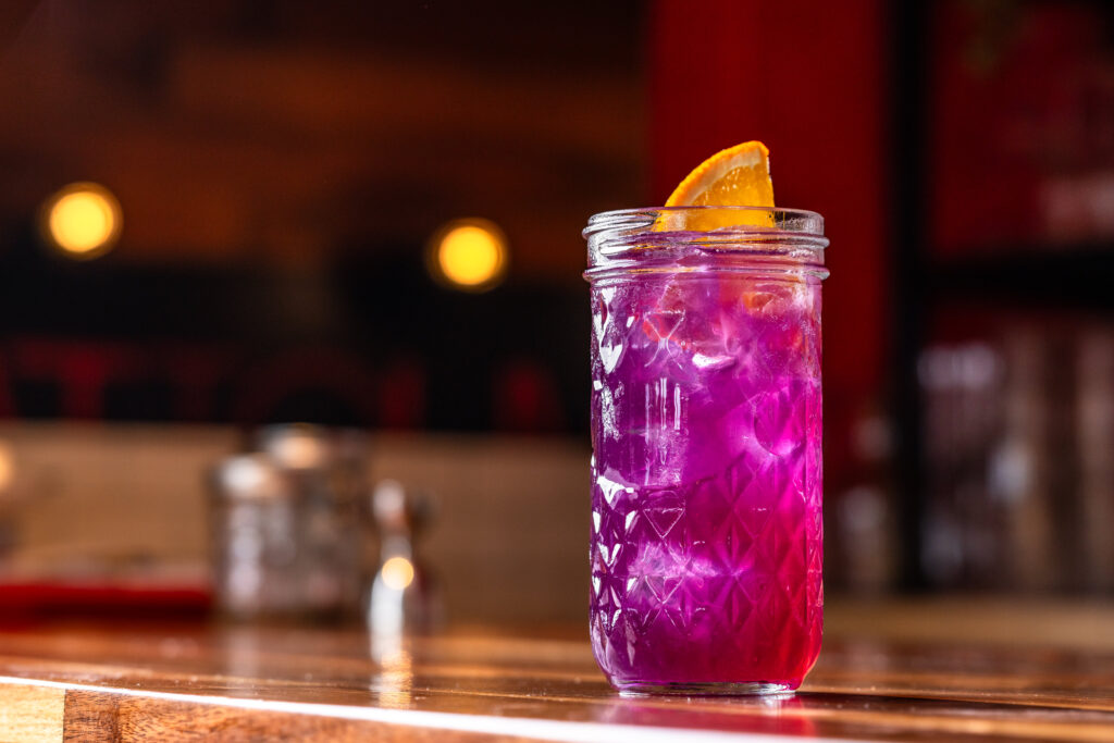 The Purple Fizz is one of the new cocktails on the under-120-calorie menu. (Photo by Estave Creative)