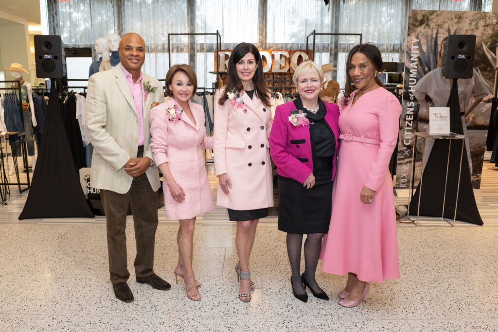 Tickled Pink honorees Rick Smith, Gaye Lynn Zarrow, Brandi Sikes, Leila Perrin, Myrtle Jones at the American Cancer Society's Tickled Pink event (Photo by Jacob Power)
