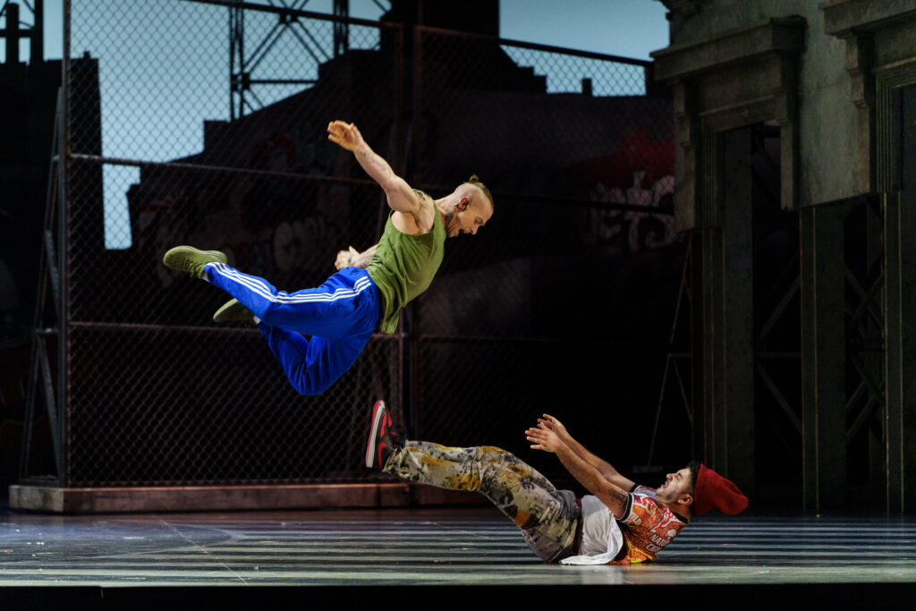 Cast members of West Side Story dancing at the final dress rehearsal presented by the Houston Grand Opera. (Photo by Michael Bishop) 