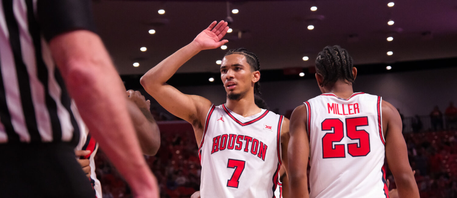 The Houston Cougars mens basketball team defeated the Oklahoma State Cowboys in a Big XII contest at the Fertitta Center,