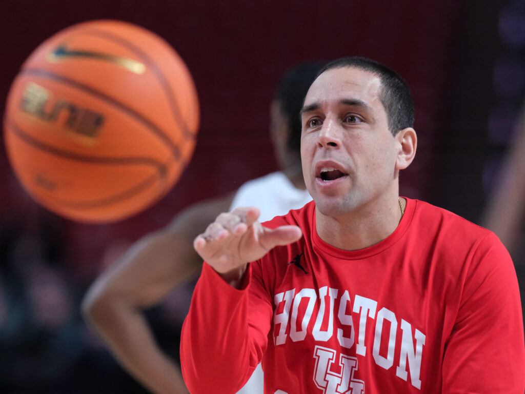 University of Houston assistant coach Kellen Sampson knows how to connect with players. (Photo by F. Carter Smith)