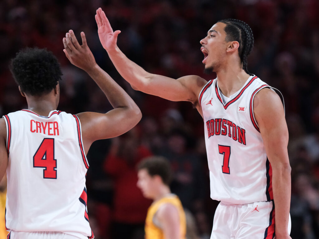 Houston's backcourt of LJ Cryer and Milos Uzan can be dominant. (Photo by F. Carter Smith)