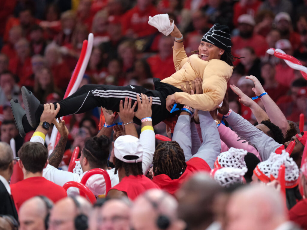The ESPN College GameDay fun brought plenty of extra excitement to the Fertitta Center. (Photo by F. Carter Smith)