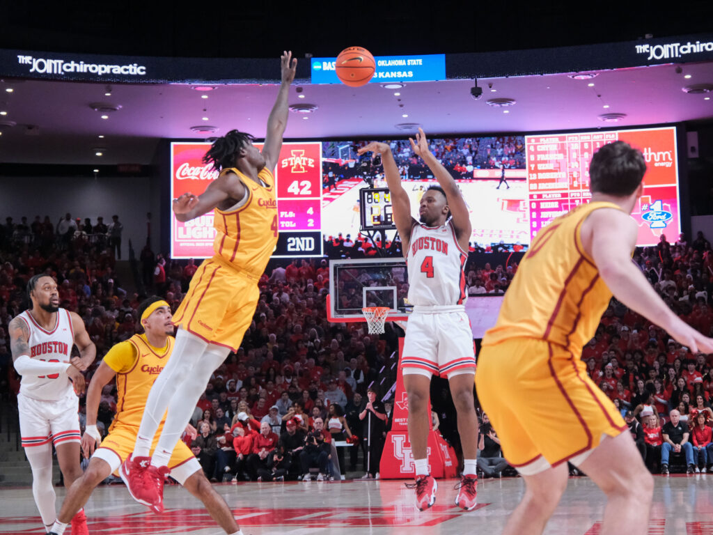 University of Houston guard LJ Cryer wanted all the tough shots against Iowa State. (Photo by F. Carter Smith)