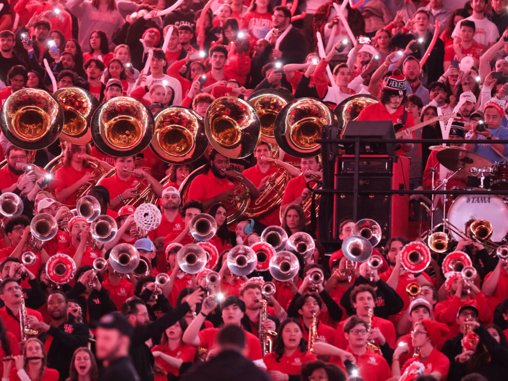 The University of Houston spirit band always brings it. (Photo by F. Carter Smith)