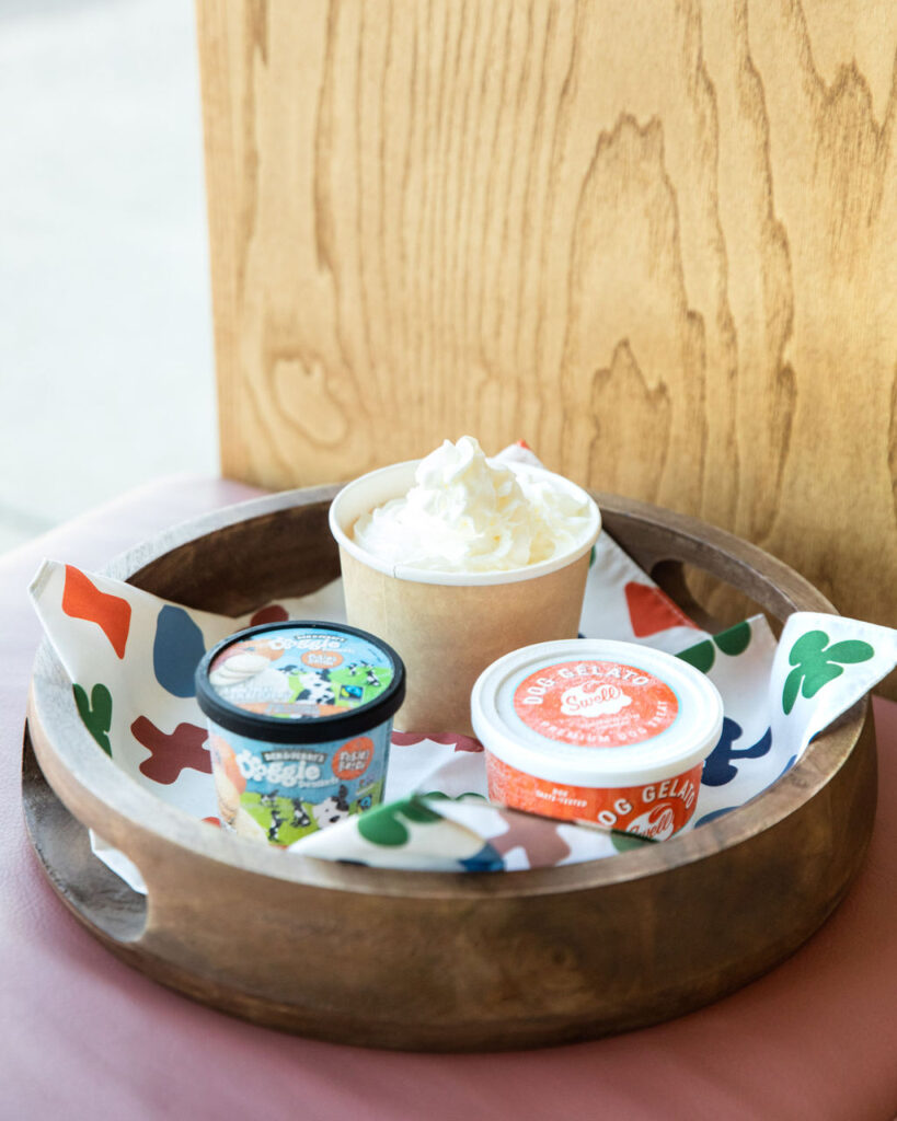 Yardstick offers a curated room service menu that includes the perennial favorite, a puppuccino, as well as "industry-leading treats." (Photo courtesy of Yardstick)