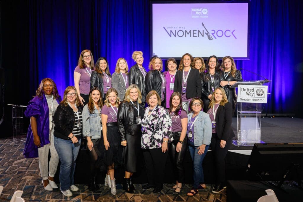 The United Way team at the Women Who Rock event at The Woodlands Waterway Marriott on March 7. (Photo by Si Vo Photography)