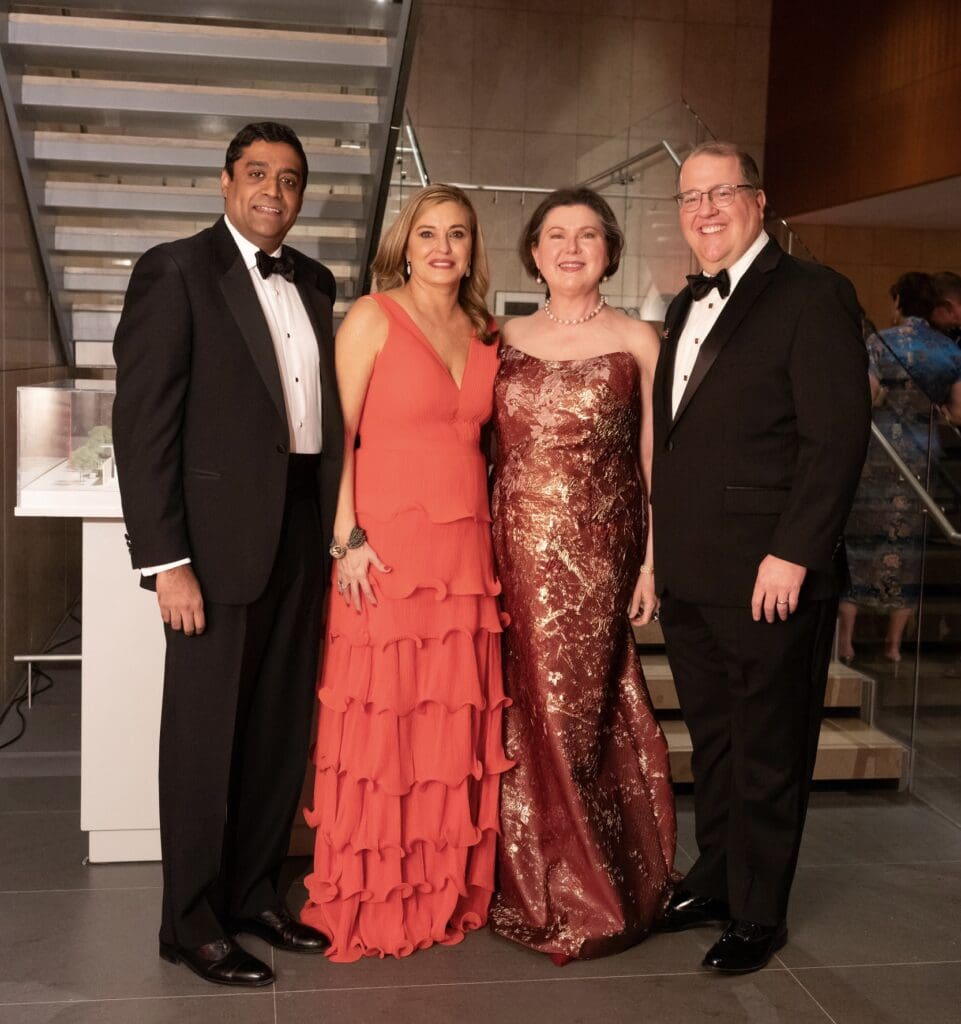 Asia Society Texas Tiger Ball chairs Rishi & Michelle Varma, S. Shawn Stephens & Jim Jordan (Photo by Daniel Ortiz)