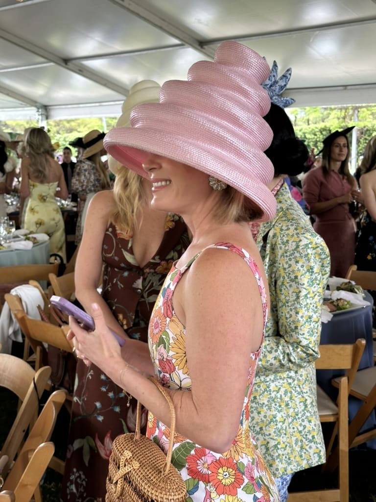 An interesting chapeau at the 'Hats in the Park' luncheon benefiting Hermann Park Conservancy. (Photo by Shelby Hodge)