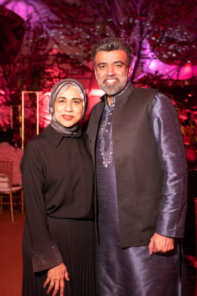 Uzma Iqbal, Mohsin Imtiaz at Asia Society Texas’ Tiger Ball 2025: Enchanting Shanghai, honoring Y. Ping Sun and David Leebron, on Friday, March 7, 2025. (Photo by Daniel Ortiz)