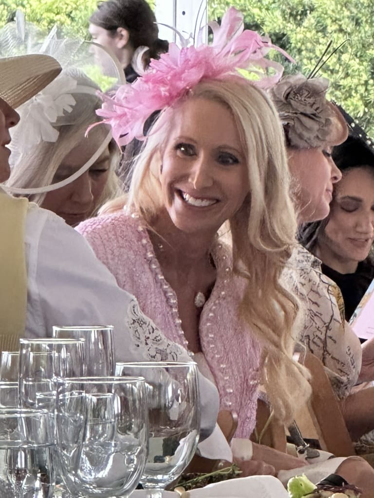 Laurie Krohn at the 'Hats in the Park' luncheon benefiting Hermann Park Conservancy. (Photo by Shelby Hodge)