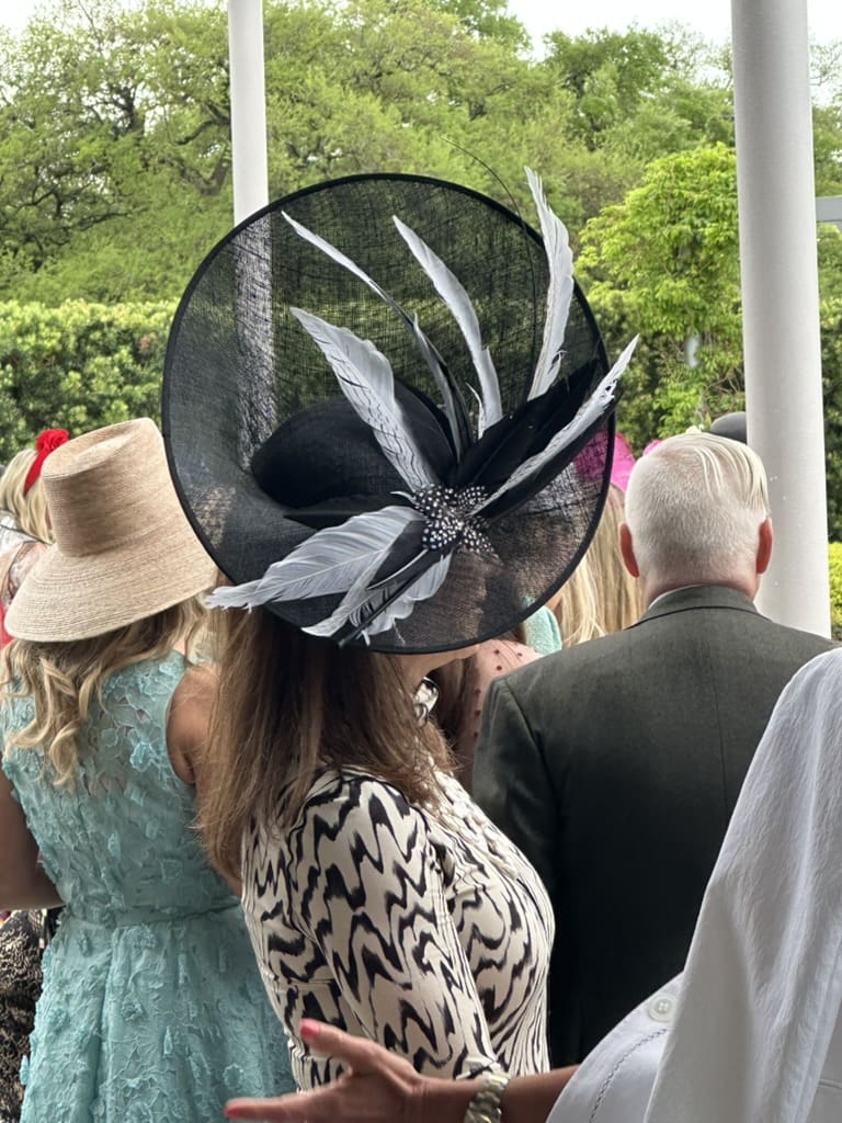 An interesting chapeau at the 'Hats in the Park' luncheon benefiting Hermann Park Conservancy. (Photo by Shelby Hodge)