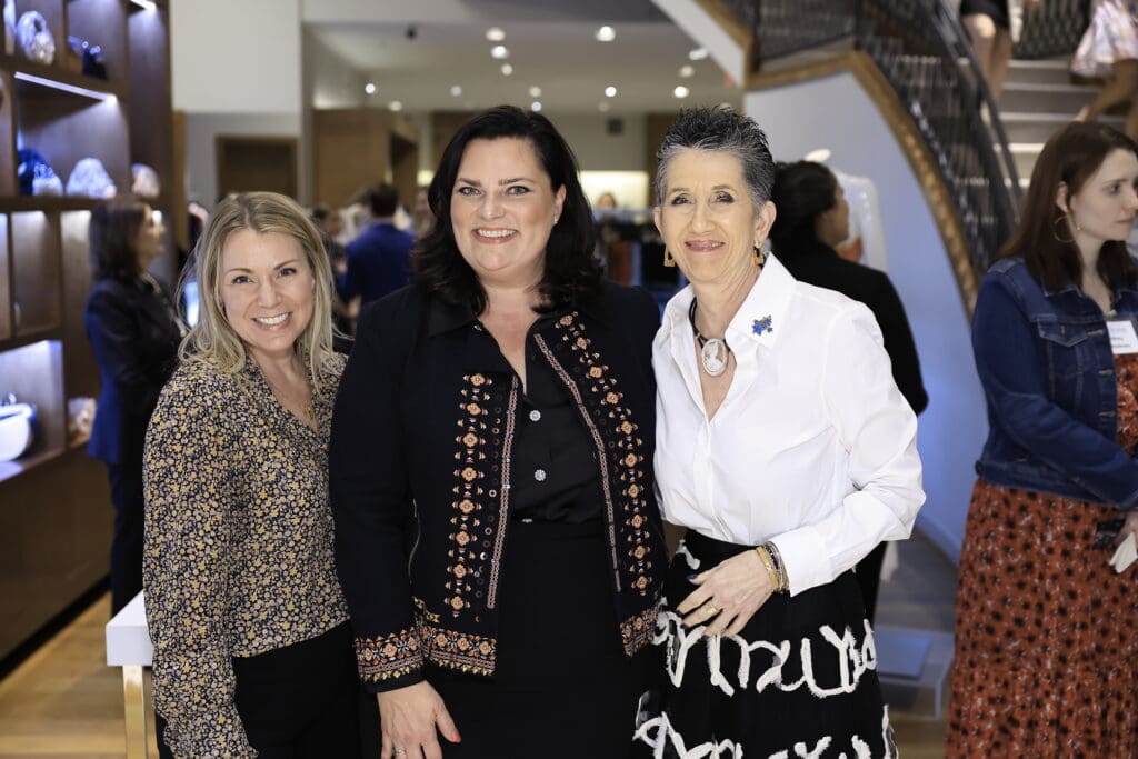 Bonnie Houston, Shelly Millwee, Mandy Williams at the Elizabeth Anthony kick-off for the Make-A-Wish gala (Photo by Quy Tran)