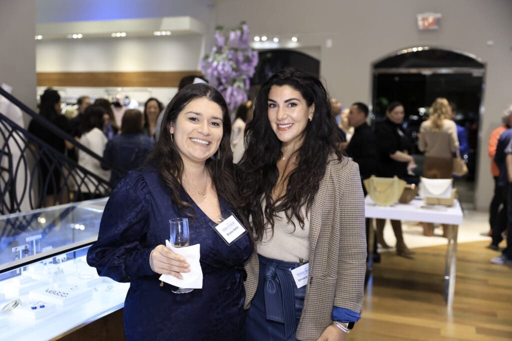 Briana Avilia, Jessica Canella at the Elizabeth Anthony kick-off for the Make-A-Wish gala (Photo by Quy Tran)