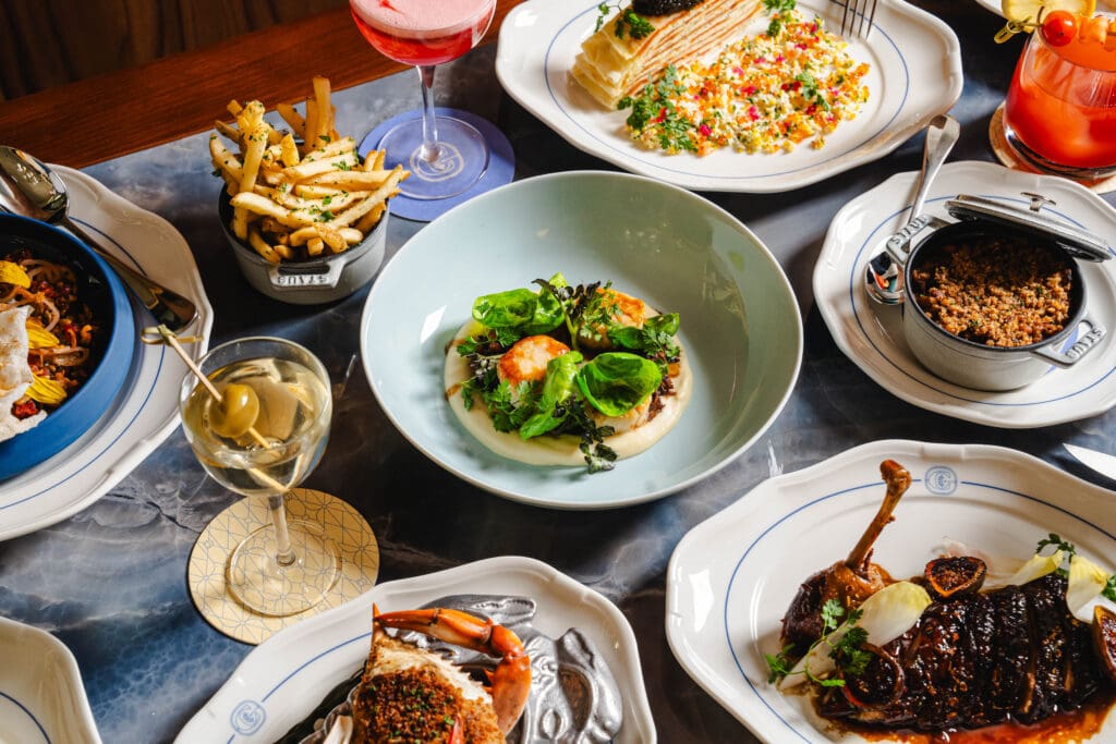 An array of dishes created by chef EJ Miller at the new Chardon on Allen Parkway.