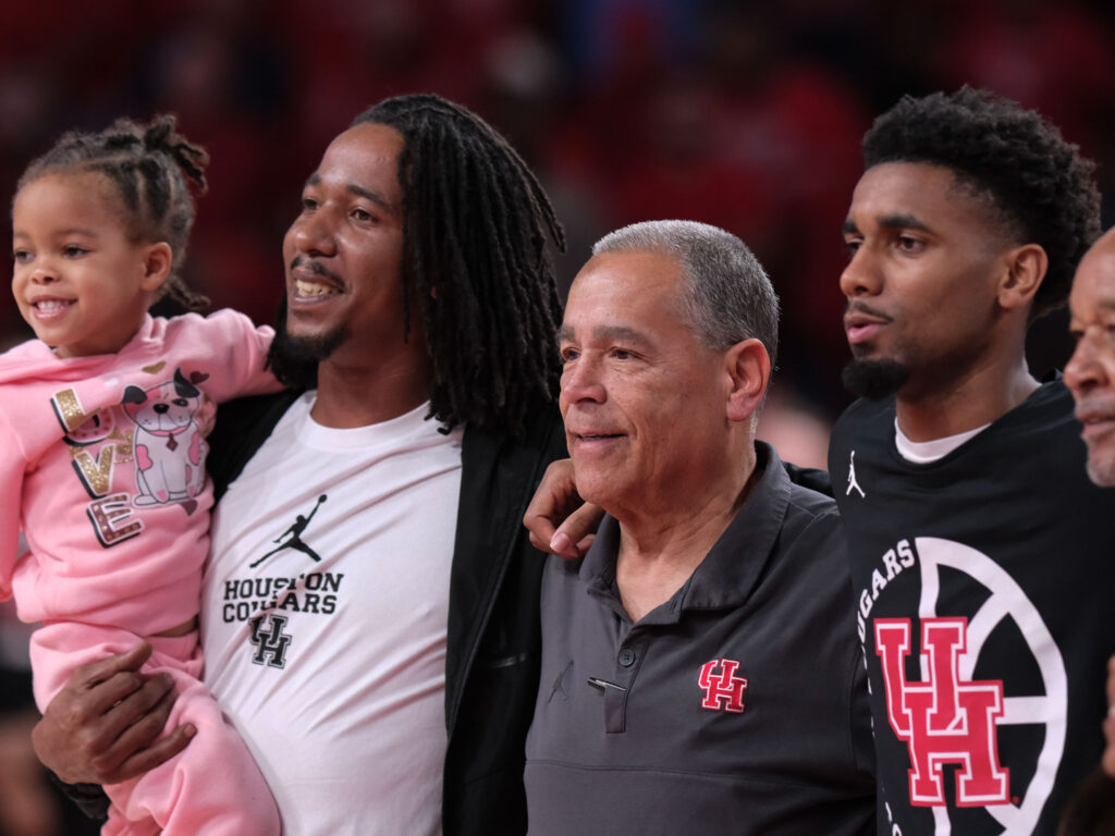University of Houston coach Kelvin Sampson calls himself lucky to have coached guard Mylik Wilson for three years. (Photo by F. Carter Smith)