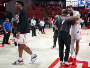 The Houston Cougars mens basketball team defeated the Kansas Jayhawks on Senior Night at the Fertitta Center,