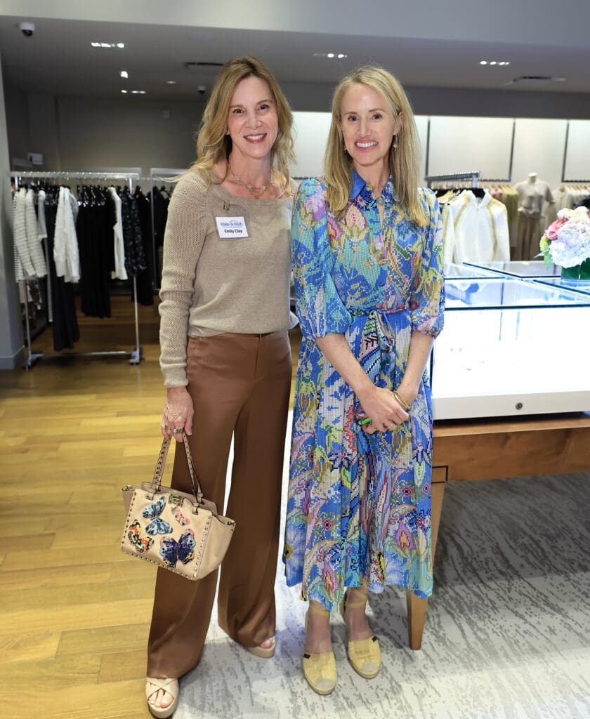 Emily Clay, jewelry designer Meredith Young at the Elizabeth Anthony launch party for the Make-A-Wish gala (Photo by Quy Tran)