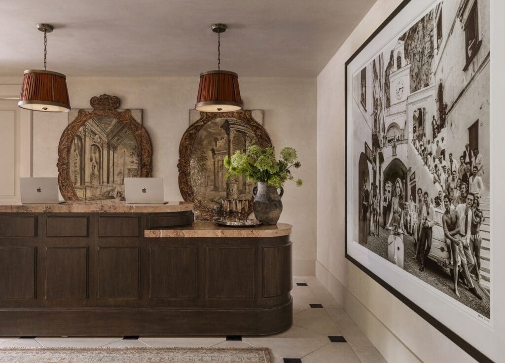 The front desk at Hotel Granduca  (Photo by Julie Soefer)