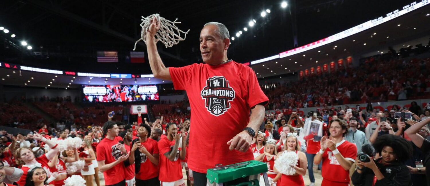 University Houston Kelvin Sampson cutting nets Big 12