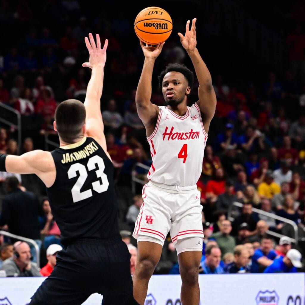 LJ Cryer and the Cougars knowing that winning is al that matters in a tournament setting like the Big 12.(@UHCougarMBK)
