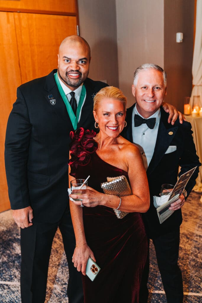 Hometown Hero Grant Irons with Kim Bailey and Brad Bailey at the 2025 Celebration of Excellence. (Photo courtesy of Alexander Cross Photography)