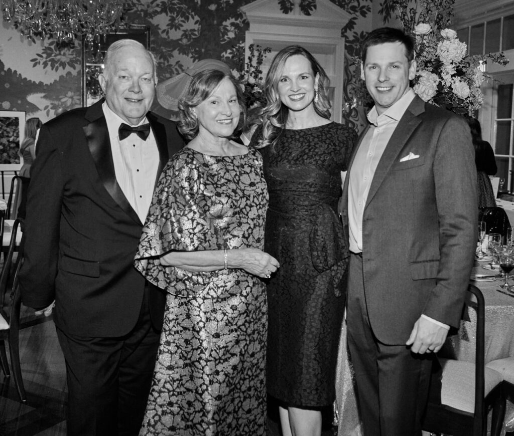 Peter & Minnette Boesel, Minnette & Clay Jackson celebrate The Heritage Society's 70th Platinum Jubilee Anniversary. (Photo by PWL Studio, Fulton Davenport)