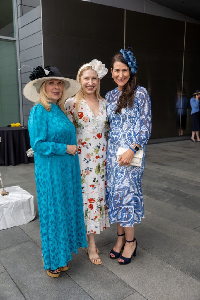 Helga Rougeau, Isabel David, Kristen Berger at the 'Hats in the Park' luncheon benefiting Hermann Park Conservancy. (Photo by Jenny Antill)
