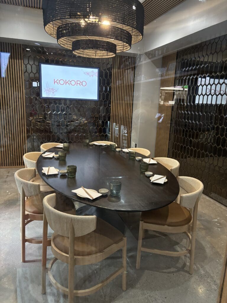 The private dining room at Kokoro on The Waterway in The Woodlands seats 10. (Photo by Laura Landsbaum)